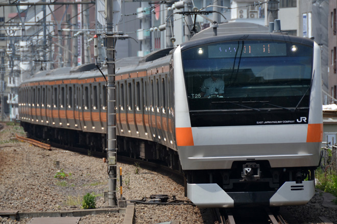 【JR東】E233系トタT25編成 東京総合車両センター入場を恵比寿駅で撮影した写真