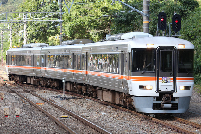 【JR海】373系F8編成使用「富士山トレインみのぶ」号運転を函南駅で撮影した写真