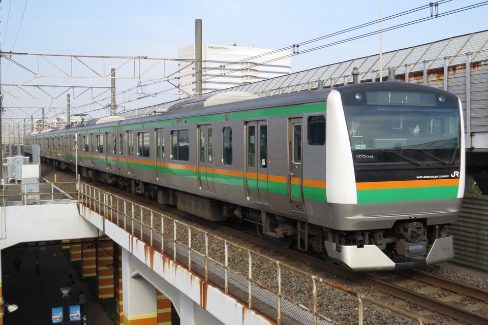 【JR東】E233系3000番台U223編成京葉車両センターへ回送の拡大写真