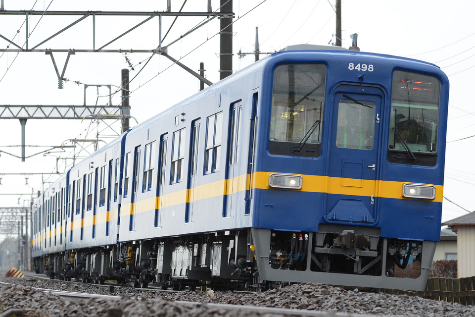 【東武】8000系8198F（フライング東上塗装） 試運転の拡大写真