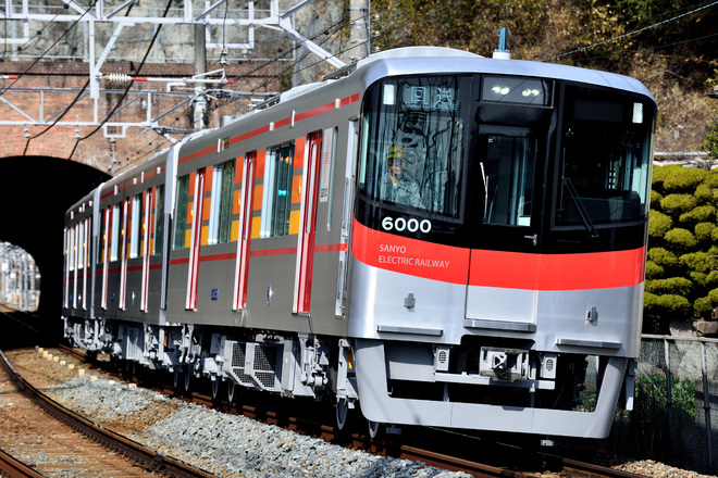 【山陽】6000系 本線試運転開始を妻鹿～白浜の宮間で撮影した写真