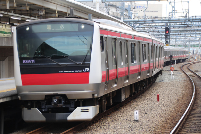 【JR東】E233系ケヨ505編成東京総合車両センター出場を大崎駅で撮影した写真