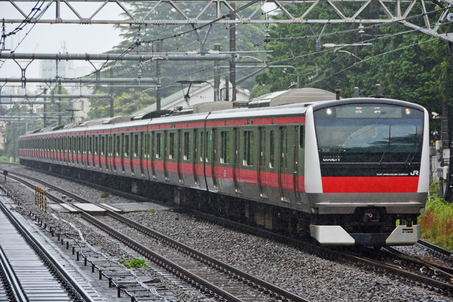 【JR東】E233系ケヨ508編成 東京総合車両センター入場を原宿駅で撮影した写真