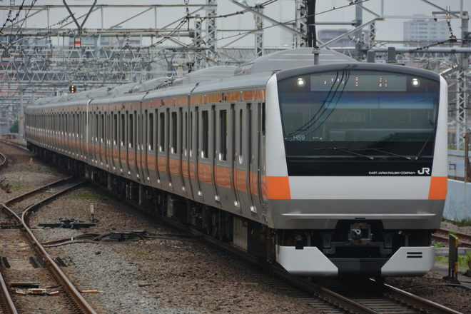 【JR東】E233系H59編成東京総合車両センター出場を中野駅で撮影した写真