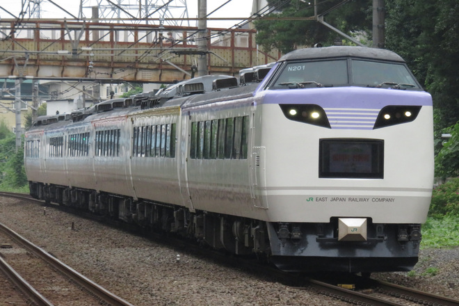 【JR東】485系N201編成『彩』使用 「松川村民号」を西国分寺駅で撮影した写真