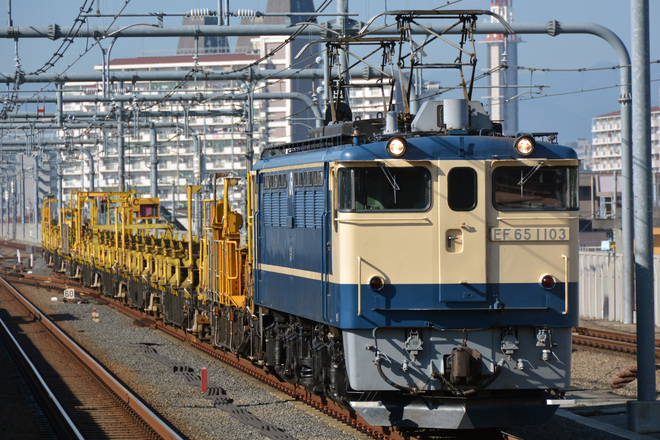 【JR東】EF65-1103牽引 東神奈川工臨運転を国立駅で撮影した写真