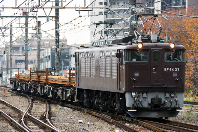 【JR東】EF64-37牽引 初狩工臨運転を高尾駅で撮影した写真
