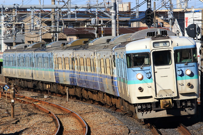 【JR東】115系L99+N3編成 大宮総合車両センターへ回送を宮原駅で撮影した写真
