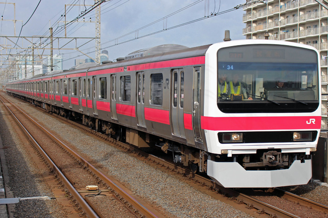 【JR東】209系500番台ケヨ34編成 性能確認試運転を検見川浜駅で撮影した写真
