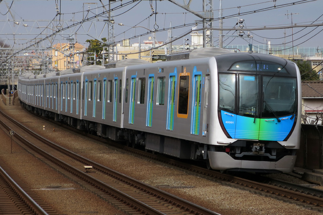 【西武】40000系40101F 東急東横線で試運転を多摩川駅で撮影した写真