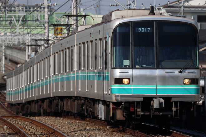 【メトロ】9000系9117F綾瀬工場出場を北綾瀬駅で撮影した写真