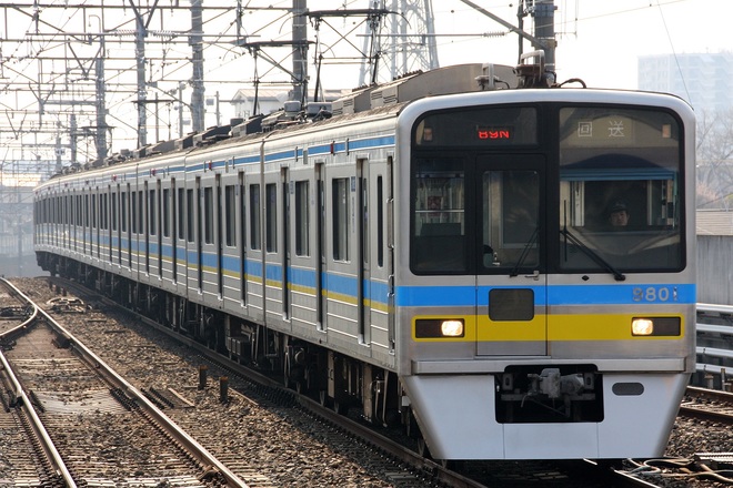 【北総】9800形9808編成  印旛車両基地へ回送を東松戸駅で撮影した写真