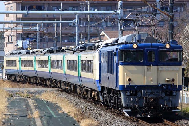【JR東】485系3000番台R28編成 配給輸送を行田駅で撮影した写真