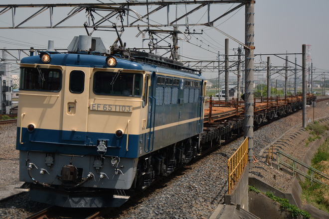 【JR東】EF65-1103牽引新津工臨運転を吉川駅で撮影した写真