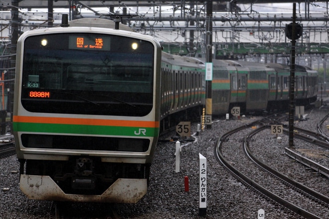 【JR東】E231系コツ-K33編成 東京総合車両センター入場を大崎駅で撮影した写真