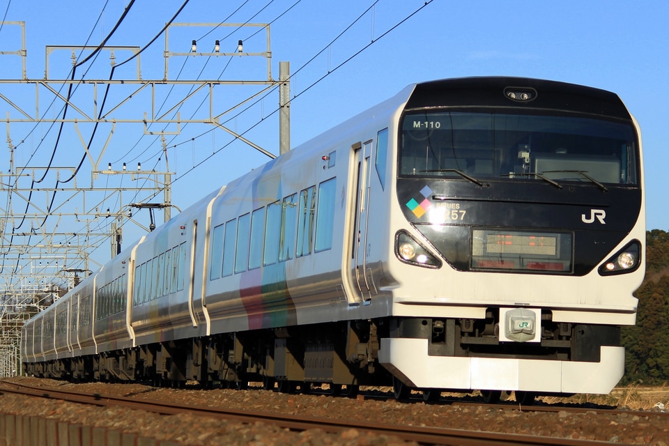 【JR東】E257系M110編成使用「成田山初詣やまなし号」運転の拡大写真