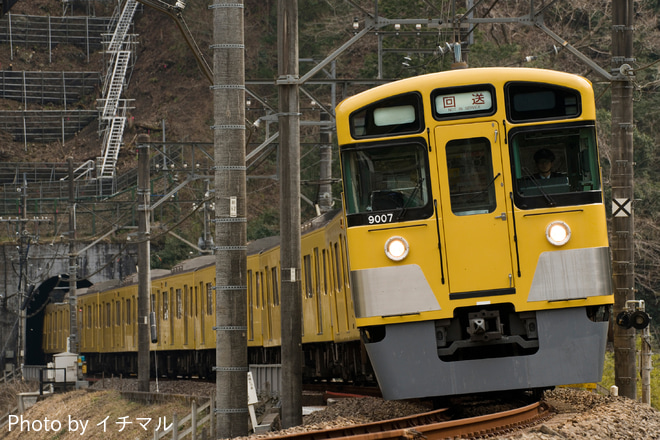 【西武】9000系9107F廃車回送を東吾野～吾野間で撮影した写真