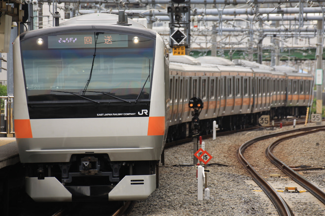 【JR東】E233系トタT28編成東京総合車両センター出場を大崎駅で撮影した写真
