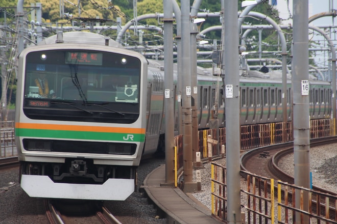 【JR東】E231系ヤマU-590編成使用 撮影試運転を赤羽駅で撮影した写真