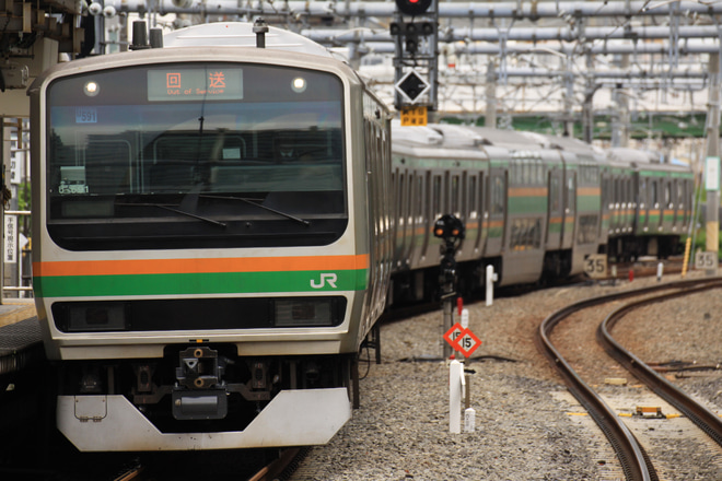 【JR東】E231系ヤマU591編成東京総合車両センター出場を大崎駅で撮影した写真