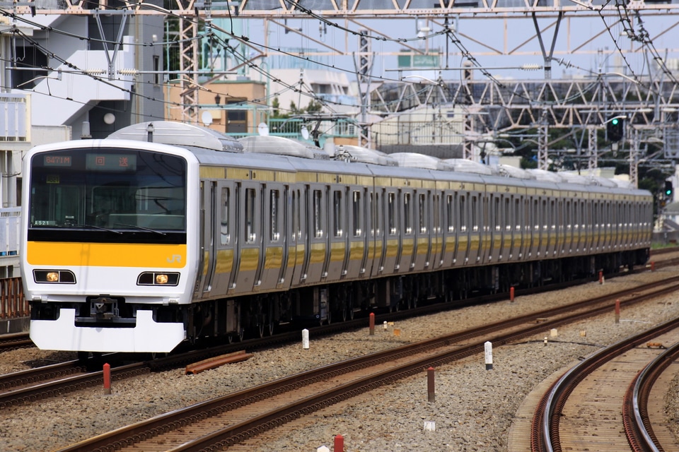 【JR東】E231系ミツA521編成 東京総合車両センター出場の拡大写真