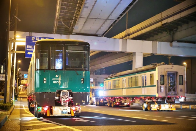 【神戸市交】6000形6130F(第2編成)搬入を神戸市内で撮影した写真
