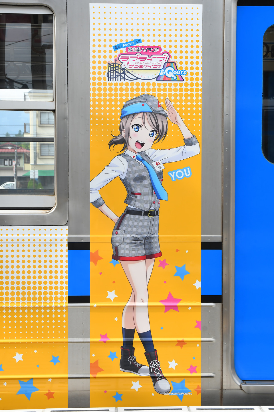 【富士急】6000系6002F「ラブライブ!サンシャイン!!」ラッピング列車の拡大写真