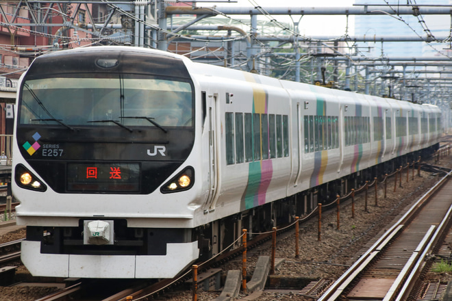 【JR東】E257系モトM-103編成尾久疎開回送を高田馬場駅で撮影した写真