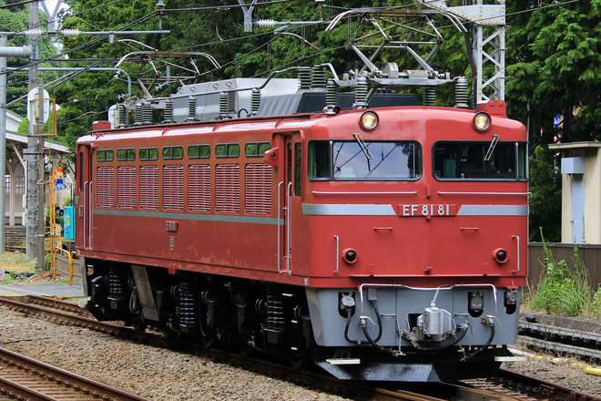 【JR東】EF81-81 東京総合車両センターへ送り込み回送を原宿駅で撮影した写真