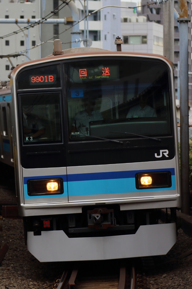 【JR東】E231系ミツK3編成臨時回送を代々木駅で撮影した写真
