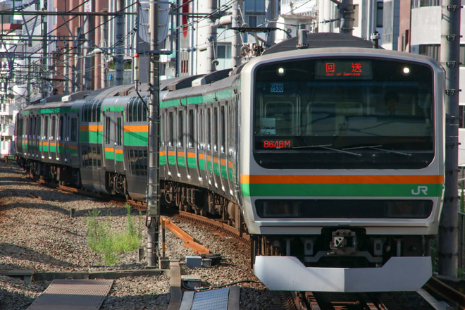 【JR東】E231系ヤマU530編成 東京総合車両センター入場を恵比寿駅で撮影した写真