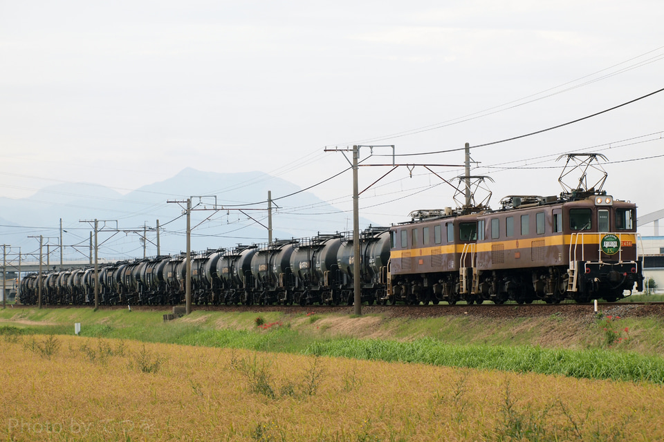 【三岐】貨物鉄道博物館15周年HMをつけての貨物列車の運行の拡大写真