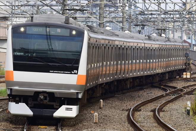 【JR東】E233系トタT10編成ホーム検知器取り付けを立川駅で撮影した写真