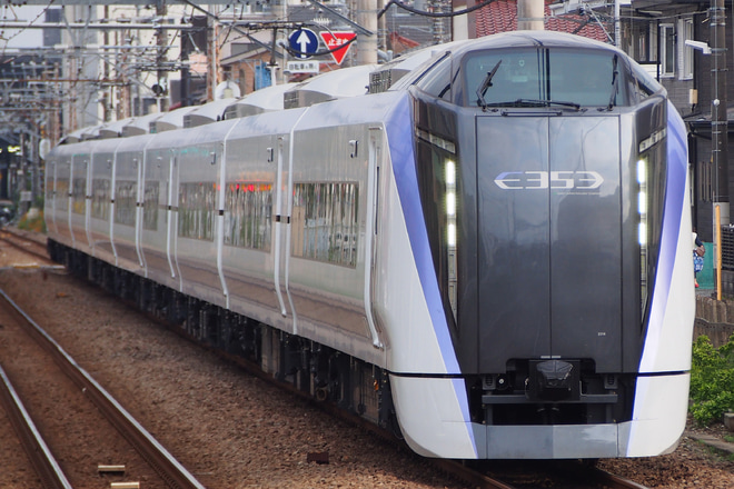 【JR東】E353系S114編成 青梅線で試運転を中神駅で撮影した写真