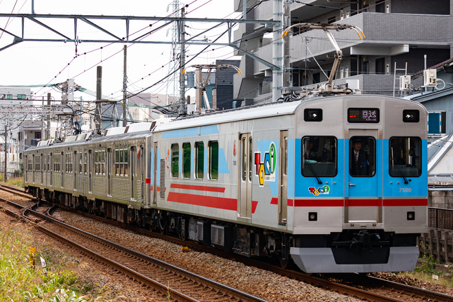 【東急】7700系7901F廃車回送を武蔵新田～下丸子間で撮影した写真