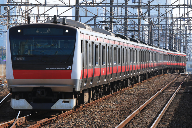 【JR東】E233系ケヨ515編成臨時回送を新習志野駅で撮影した写真