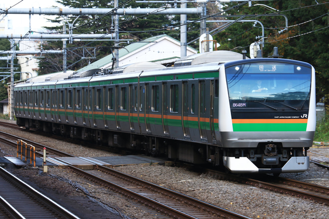 【JR東】E233系ヤマU220編成 東京総合車両センター入場を原宿駅で撮影した写真