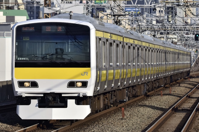 【JR東】E231系ミツA534編成 東京総合車両センター出場を阿佐ヶ谷駅で撮影した写真