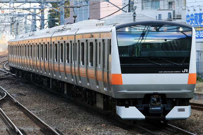 【JR東】E233系トタ青660編成 東京総合車両センター出場を国分寺駅で撮影した写真
