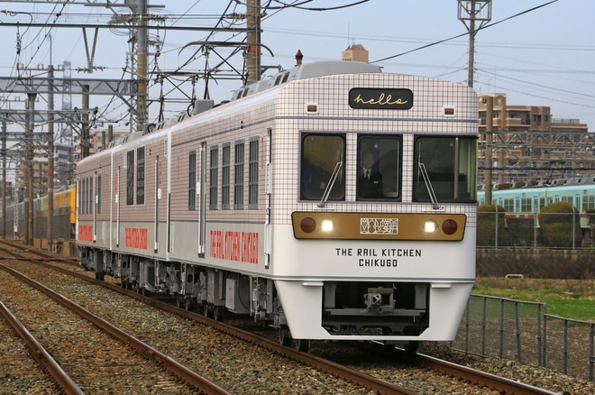 【西鉄】新しい観光列車「THE RAIL KITCHEN CHIKUGO」本線試運転を不明で撮影した写真
