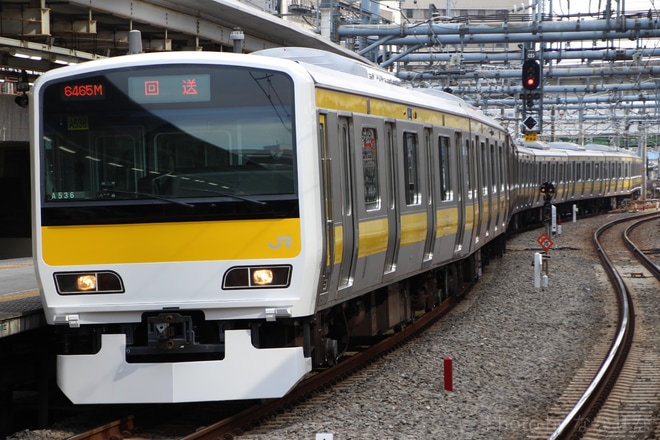 【JR東】E231系ミツA536編成 東京総合車両センター出場を大崎駅で撮影した写真
