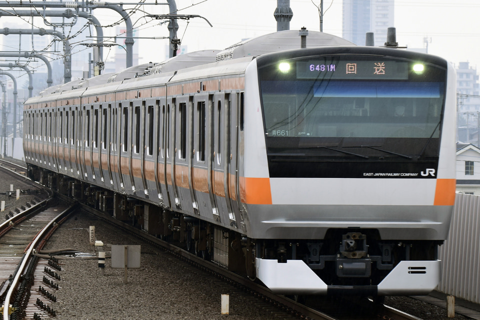 【JR東】E233系トタ青661編成東京総合車両センター出場の拡大写真