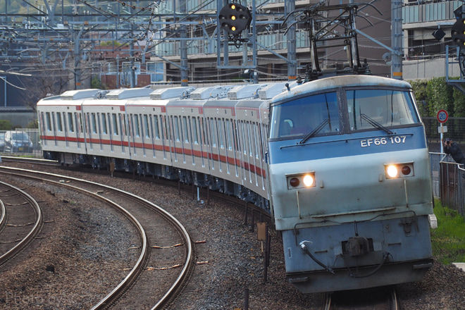 【東武】70000系71716F甲種輸送を島本～山崎間で撮影した写真
