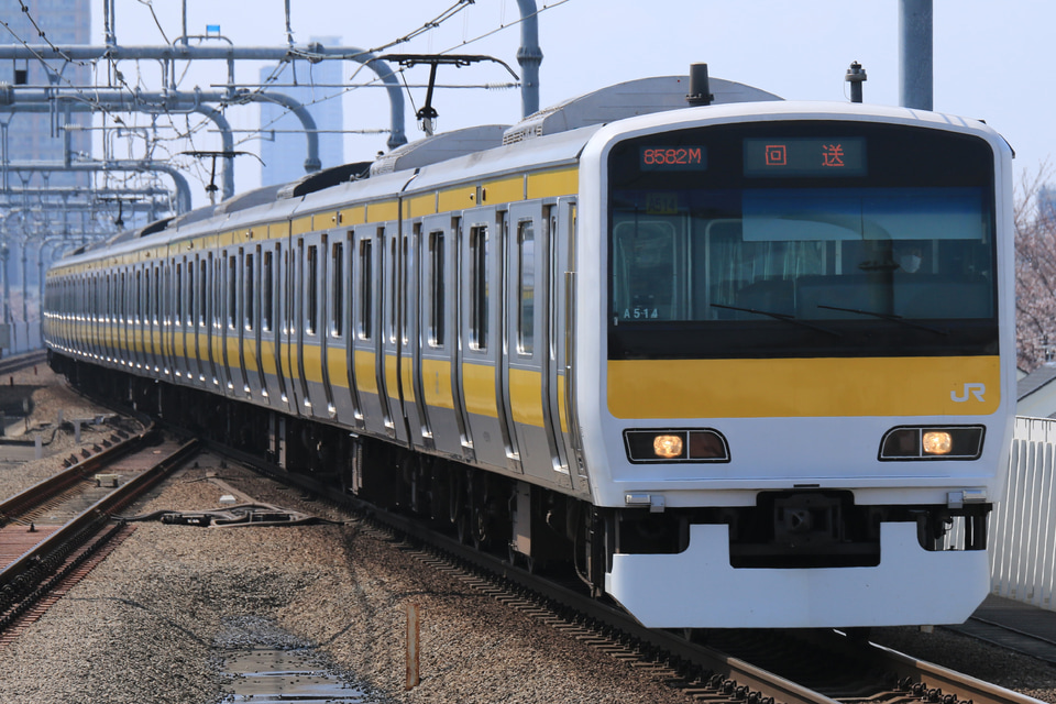 【JR東】E231系ミツA514編成 車輪削正回送の拡大写真