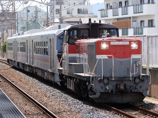 【JR東】GV-E400系GV-E401-2+GV-E402-2+GV-E400-2 甲種輸送を甲南山手駅で撮影した写真