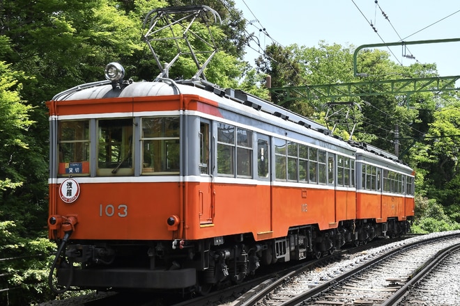 【箱根】モハ1形 103-107号 貸切列車運転(201905)を大平台駅で撮影した写真
