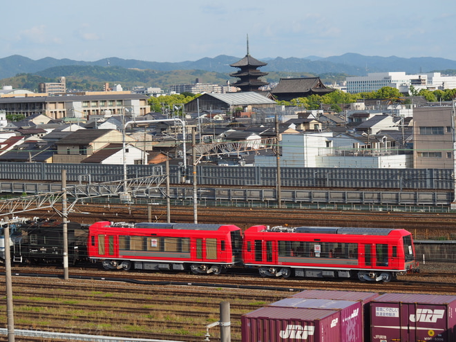 【箱根】箱根登山鉄道3000形 (3003号＋3004号) 2両甲種輸送を京都鉄道博物館で撮影した写真