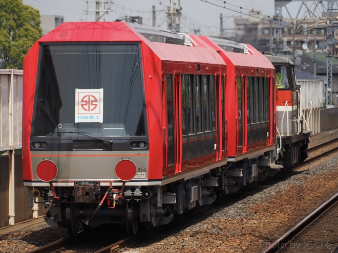 【箱根】箱根登山鉄道3000形 (3003号＋3004号) 2両甲種輸送を甲南山手駅で撮影した写真
