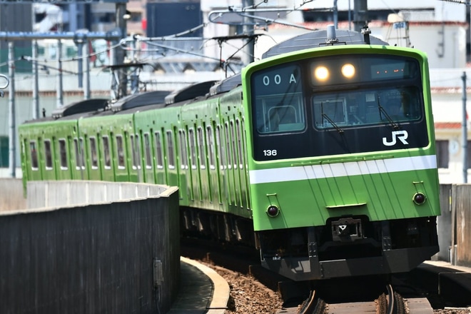 【JR西】201系ND612編成が奈良へ返却、ND616編成が向日町疎開を今宮駅で撮影した写真