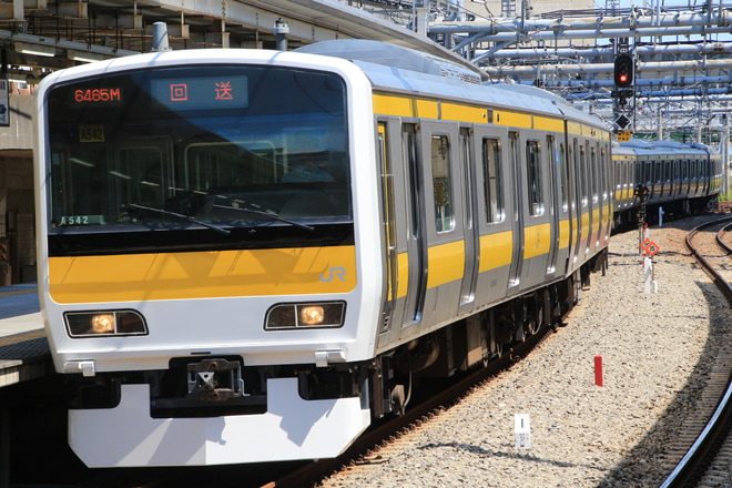 【JR東】E231系ミツA542編成 東京総合車両センター出場を大崎駅で撮影した写真